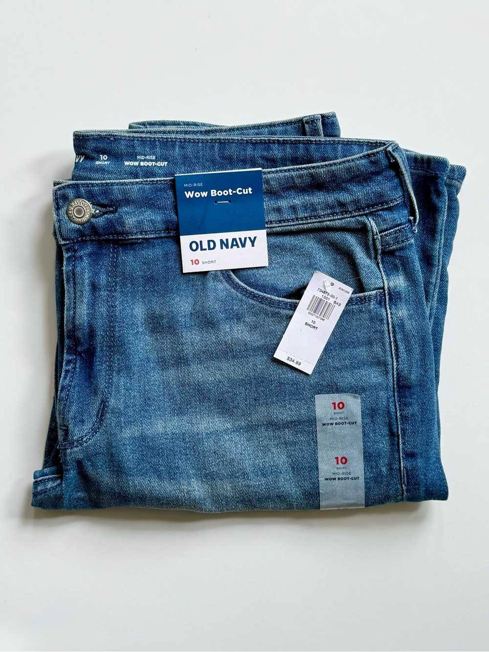Old Navy Women's Wow Mid-Rise Boot-Cut Medium Wash Jeans 10 Short